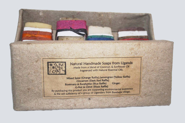 Set of 5 Natural Homemade Soaps from Uganda